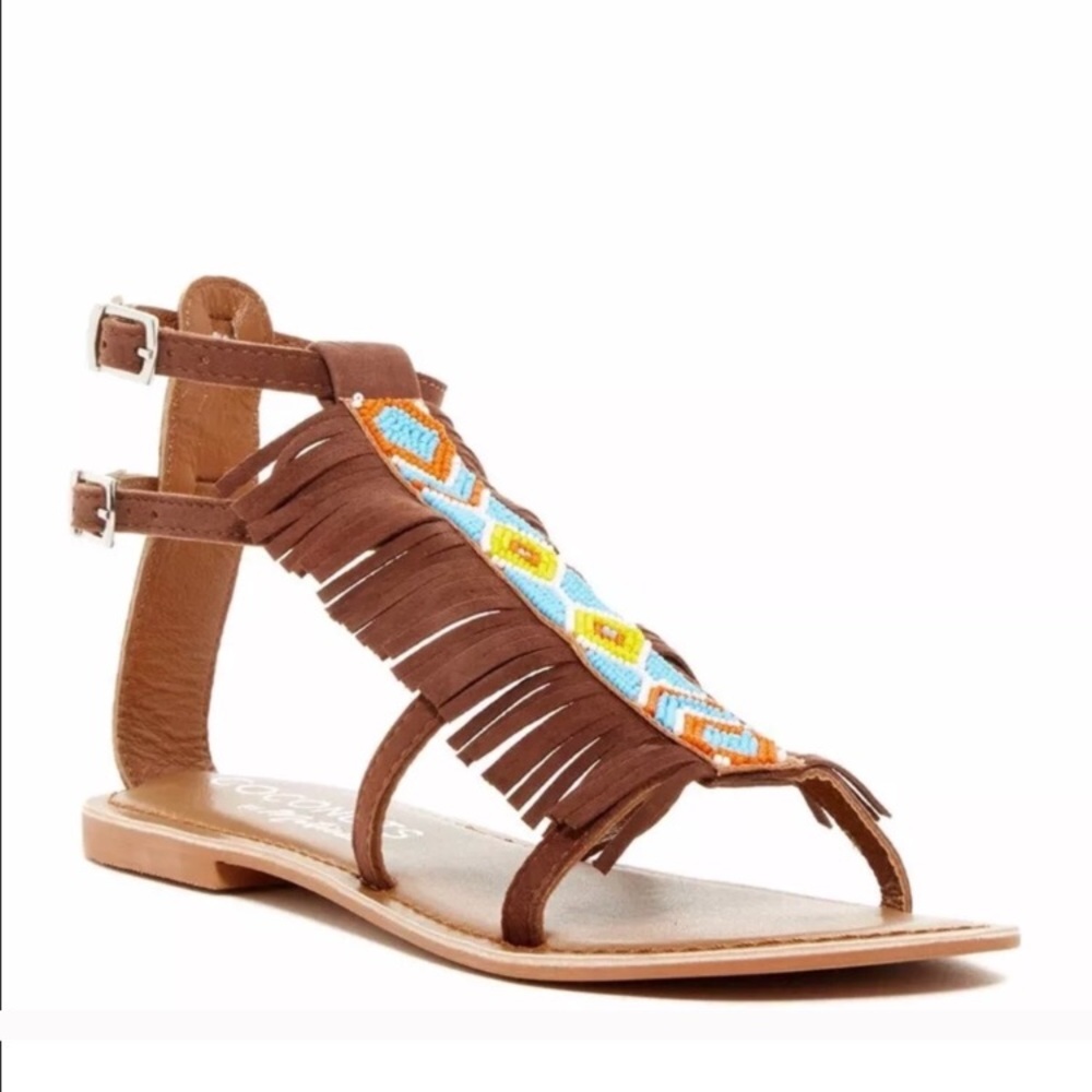 NIB Aztec fringe sandals